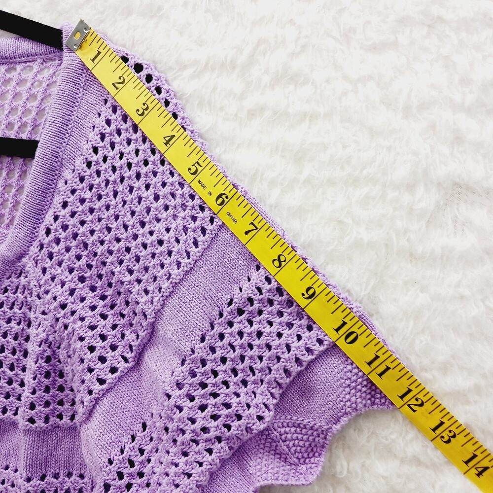 Cardigan Open Tunic Lagenlook Satin Tie Lavender Cottagecore Soft Y2K Size 2X - Picture 8 of 8